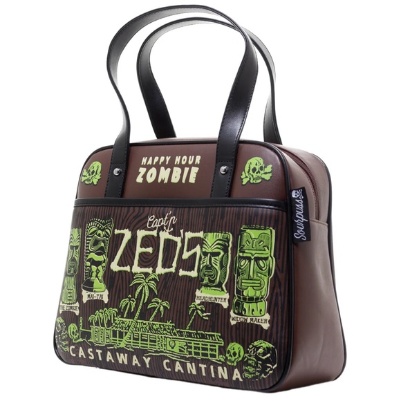 Sourpuss Handbags - Sourpuss Castaway Tiki Zombie Bowler Bag RARE